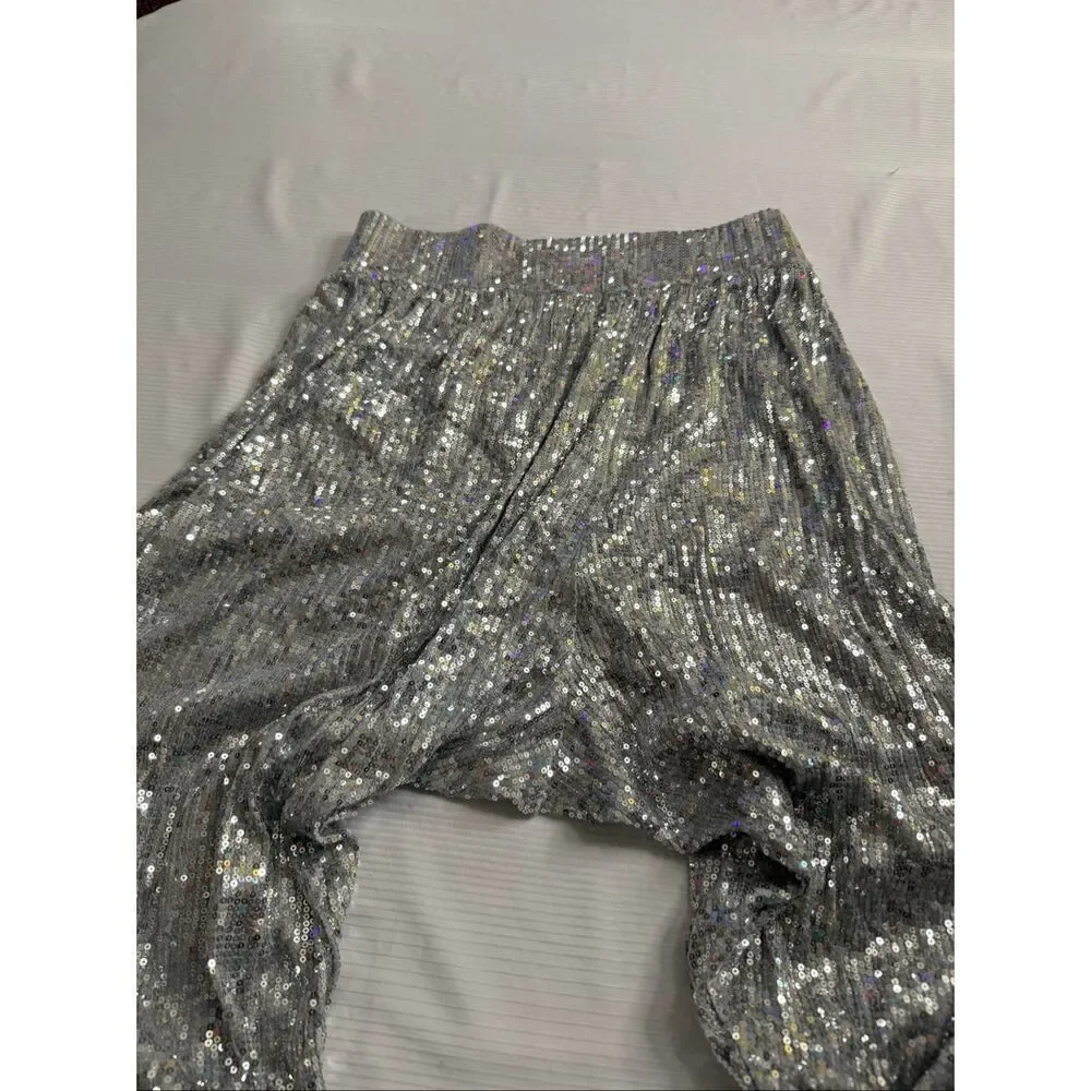 Michael Kors Women’s Silver Sequin Harem Pants Size Small